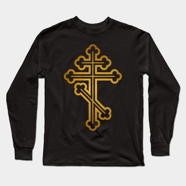 Orthodox Cross Long Sleeve T-Shirt by Beltschazar